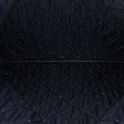 Pre Owned Chanel Blue Large Quilted Lambskin O Case Clutch