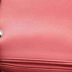 Pre Owned Chanel  Square Flap Mini Pink Lambskin Quilted Bag