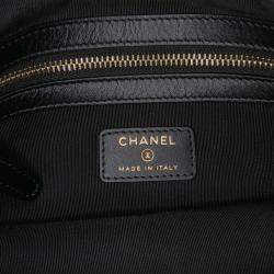 Pre Owned Chanel Black Medium Straw Deauville O Case Clutch