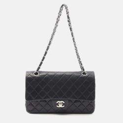 Pre Owned Chanel Classic Double Flap Medium Leather Shoulder Bag