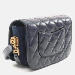 Pre Owned Chanel Paris-Le19M My Sweet CC Blue Leather Flap Bag