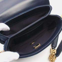 Pre Owned Chanel Paris-Le19M My Sweet CC Blue Leather Flap Bag