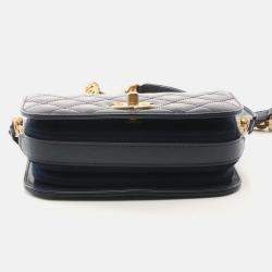 Pre Owned Chanel Paris-Le19M My Sweet CC Blue Leather Flap Bag