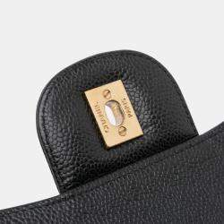 Pre Owned Chanel Black Jumbo Classic Caviar Double Flap