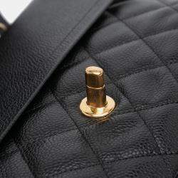 Pre Owned Chanel Black Jumbo Classic Caviar Double Flap