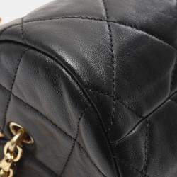 مملوكة مسبقًا Chanel Mini Black Leather Bowling Bag