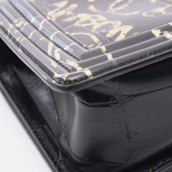 Pre Owned Chanel Embossed Graffiti Boy Leather Shoulder Bag