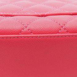 Pre Owned Chanel Pink Mini Caviar Coco Chain Top Handle Bag