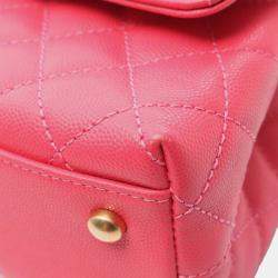 Pre Owned Chanel Pink Mini Caviar Coco Chain Top Handle Bag
