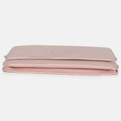 Pre Owned Chanel Pink Quilted Caviar Timeless CC Classic Wallet On Chain