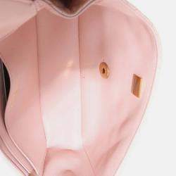 Pre Owned Chanel Light Pink Quilted Lambskin Small Metal Top Handle Flap Bag