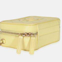 Pre Owned Chanel Yellow Quilted Caviar Small CC Filigree Vanity Case