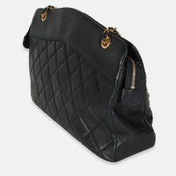 Pre Owned Chanel Vintage Black Quilted Lambskin Matelasse Chain Shoulder Bag