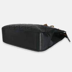 Pre Owned Chanel Vintage Black Quilted Lambskin Matelasse Chain Shoulder Bag