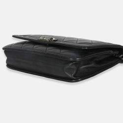 Pre Owned Chanel Black Quilted Lambskin Boy Wallet On Chain