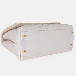 Pre Owned Chanel Light Purple Quilted Caviar Medium Coco Top Handle Bag