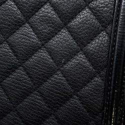 Pre Owned Chanel Boy Large Black Lambskin Matelasse Coco Mark Chain Shoulder Bag