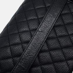 Pre Owned Chanel Boy Large Black Lambskin Matelasse Coco Mark Chain Shoulder Bag