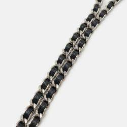 Pre Owned Chanel Matelasse Chain Wallet Shoulder Bag Pochette In Black Caviar Leather