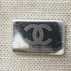 Pre Owned Chanel Deauville White Canvas Leather Boston Shoulder Bag 