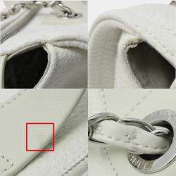 Pre Owned Chanel Deauville White Canvas Leather Boston Shoulder Bag 