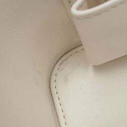 Pre Owned Chanel Chain Shoulder Bag Matelasse Coco Mark Vanity Case Small White