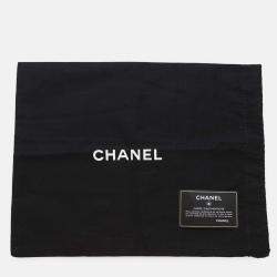 Pre Owned Chanel Chain Shoulder Bag Deauville Line Coco Mark Calf Leather Black