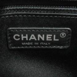 Pre Owned Chanel Chain Tote Bag With Coco Mark And Caviar Leather Matelasse Gst Shoulder Black