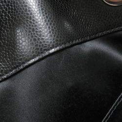 Pre Owned Chanel Chain Tote Bag With Coco Mark And Caviar Leather Matelasse Gst Shoulder Black