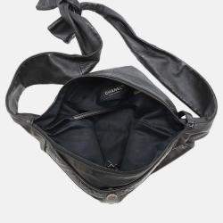 Pre Owned Chanel Shoulder Bag Coco Mark Girl Lambskin Black