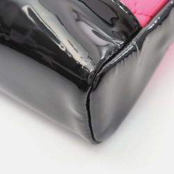 Pre Owned Chanel Chanel 31 Shoulder Bag Patent Leather Pink And Black