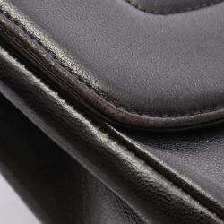Pre Owned Chanel Matelasse Diana Flap Shoulder Bag In Lambskin Leather Black