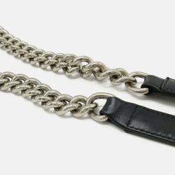 Pre Owned Chanel Boy Chanel Matelasse Coco Mark Chain Shoulder Bag In Black Enamel Leather 