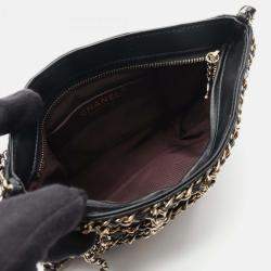 Pre Owned Chanel Shoulder Bag Lambskin Leather Black