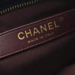 Pre Owned Chanel Shoulder Bag Lambskin Leather Black