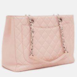 Pre Owned Chanel Matelasse Gst Chain Tote Bag In Caviar Pink