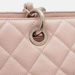 Pre Owned Chanel Matelasse Gst Chain Tote Bag In Caviar Pink