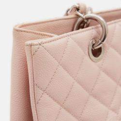 Pre Owned Chanel Matelasse Gst Chain Tote Bag In Caviar Pink