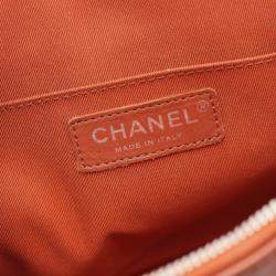 Pre Owned Chanel V-Stitch Chevron Shoulder Bag In Lambskin Leather Brown And Burgundy