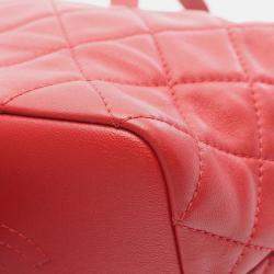 Pre Owned Chanel 19 Disneuf Matelasse Small Hobo Bag Shoulder In Lambskin Leather Red