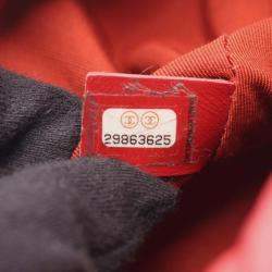 Pre Owned Chanel 19 Disneuf Matelasse Small Hobo Bag Shoulder In Lambskin Leather Red