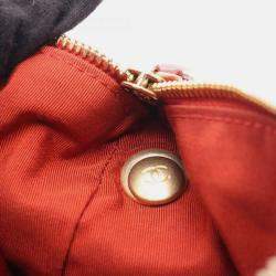 Pre Owned Chanel 19 Disneuf Matelasse Small Hobo Bag Shoulder In Lambskin Leather Red