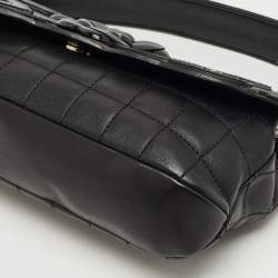 Pre Owned Chanel Black Quilted Leather No.5 Camellia Flap Bag
