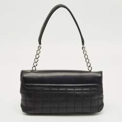 Pre Owned Chanel Black Quilted Leather No.5 Camellia Flap Bag