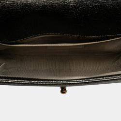Pre Owned Chanel Black Old Medium Cracked Metallic Calfskin Boy Flap
