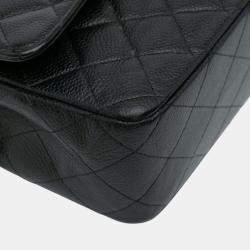 Pre Owned Chanel Black Medium Classic Caviar Double Flap