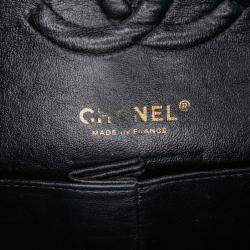 Pre Owned Chanel Black Medium Classic Caviar Double Flap