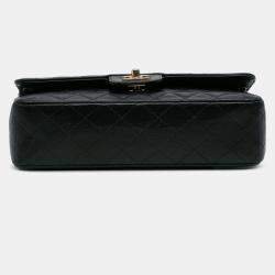 Pre Owned Chanel Black Medium Classic Caviar Double Flap