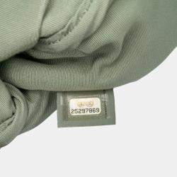 Pre Owned Chanel Green Large Quilted Lambskin O Case Clutch