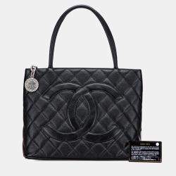 Pre Owned Chanel Black Caviar Medallion Tote